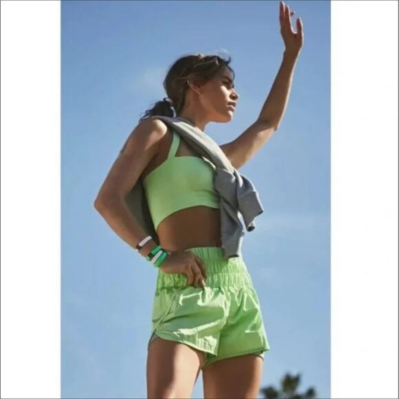NEW Free People Movement The Way Home Tie Dye Running Shorts M Green - Picture 1 of 7
